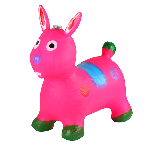 Животное-прыгун "Кролик" со звуком, 1300г, ПВХ, цвет Розовый, 52*48*26 см в Джамбо Тойз