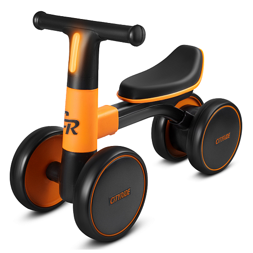 Беговел CITYRIDE, рама сталь, колеса пластик, музыка Шаинского, свет, оранжевый-черный, в/к в Джамбо Тойз #7