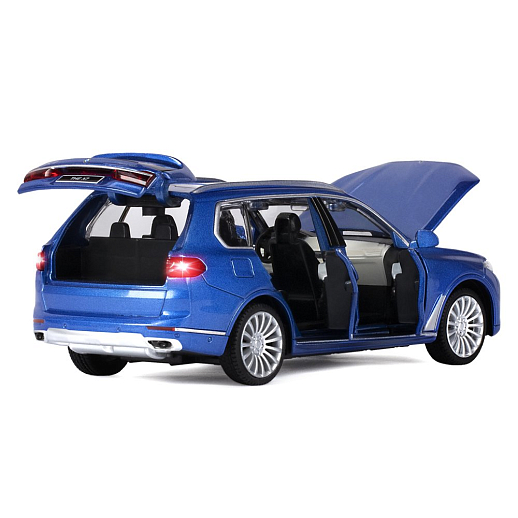 ТМ "Автопанорама" Машинка металлическая 1:32 BMW X7, синий, свет, звук, откр. четыре двери, капот и багажник, инерция, в/к 17,5*13,5*9 см в Джамбо Тойз #9