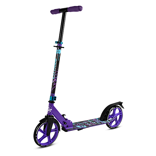 2хкол. самокат CITYRIDE 200, сталь 100%, грипсы 135мм TPR, колеса PU 200/200 мм. Фиолетовый в Джамбо Тойз #3