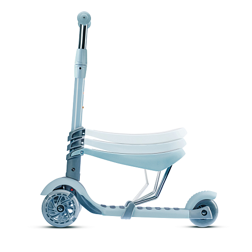 Трехколесный самокат-беговел CITYRIDE 3в1. в/к. Колеса PU 120/95, передние LED свет. Ручка - сталь, корзина, дека сиденье PP материал. Ручка управления. С корзиной в светлый голубой цвет в Джамбо Тойз #17