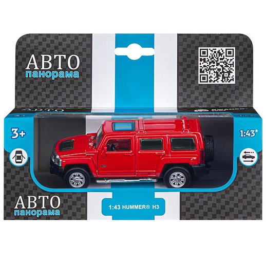 ТМ "Автопанорама" Машинка металлическая 1:43  Hummer H3, красный, откр. двери, инерция, в/к 17,5*12,5*6,5 см в Джамбо Тойз #3