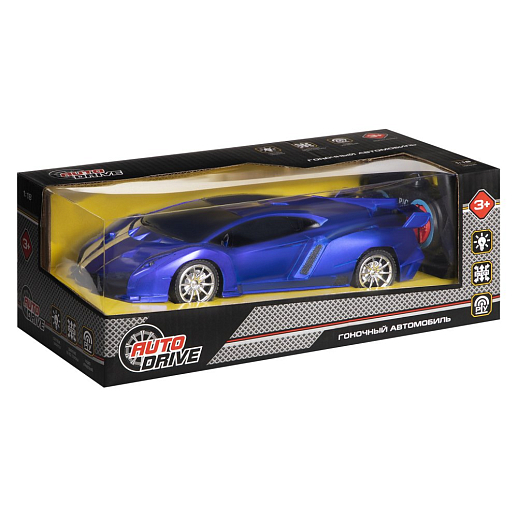 Машинка на радиоуправлении AUTODRIVE, 1:18, 4 канала,свет, синий, в/к 27*13*10 см, , в Джамбо Тойз #2