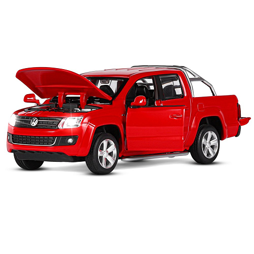 ТМ "Автопанорама" Машинка металлическая 1:30 Volkswagen Amarok, красный, свет, звук, откр. двери, капот и дверка багажника, инерция, в/к 20*10*11 см в Джамбо Тойз #7