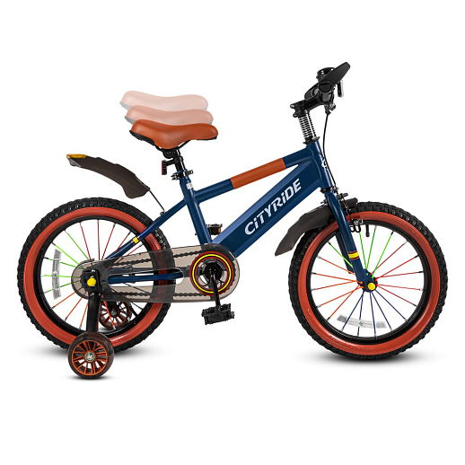 Велосипед двухколёсный CITYRIDE, модель CR-B2-07F52, колеса 16", рама сталь, колеса сталь, балансирные колеса со светом, маячок в заднем крыле, цвет синий в Джамбо Тойз #13