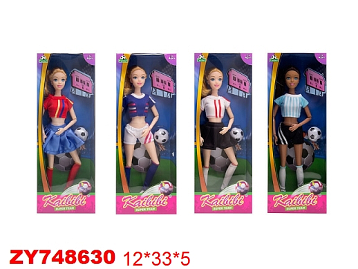 Кукла спортсменка в ассортименте, шарнирные руки и ноги, в/к 12*33*5 см в Джамбо Тойз