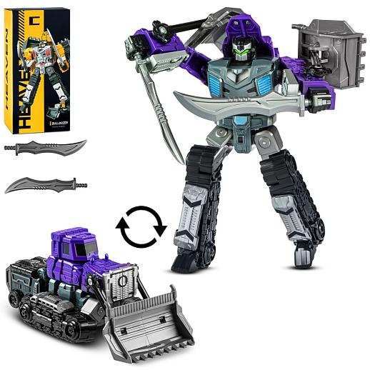 Робот-трансформер,трансформация в бульдозер,серия 6в1(6 видов транспорта собираются в большого робота), цв.фиолет, в/к 22,6*10,8*11,7см в Джамбо Тойз