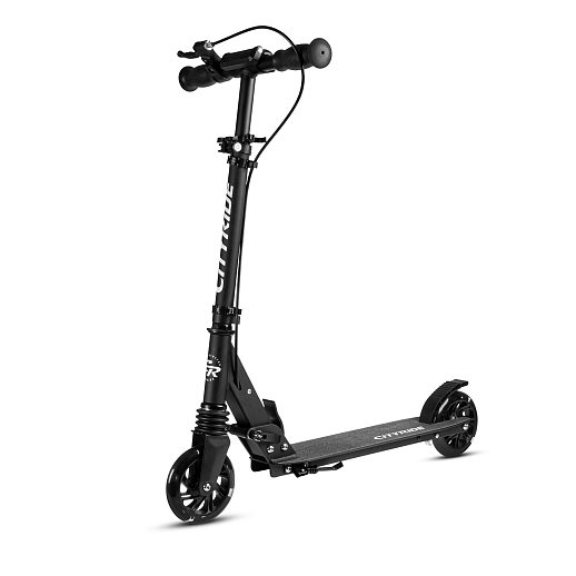 2хкол. самокат CITYRIDE 120MM, ал. 100%. Аморт. передний. Колеса PU 120/120 мм. Подшипники: Abec-9. Грипсы: резина. Хомуты анод, замок на руле. Ручной задний тормоз. Черный в Джамбо Тойз #2