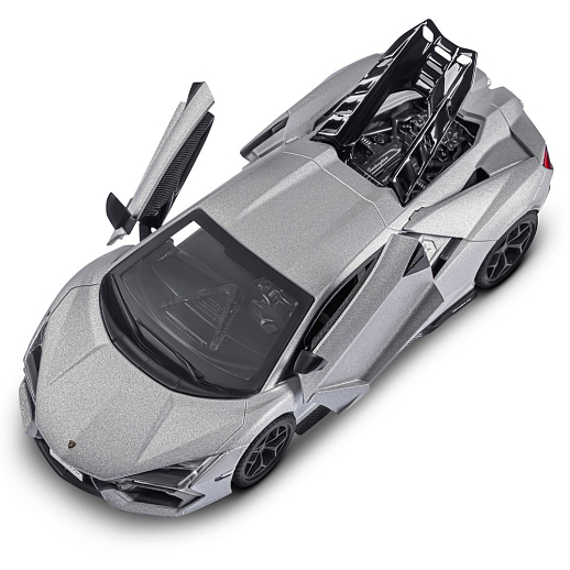 Игрушка для детей: Машинка металлическая, 1:24 Lamborghini, цвет серый, свет, звук, свободный ход колес, артикул JB1251763 в Джамбо Тойз #10
