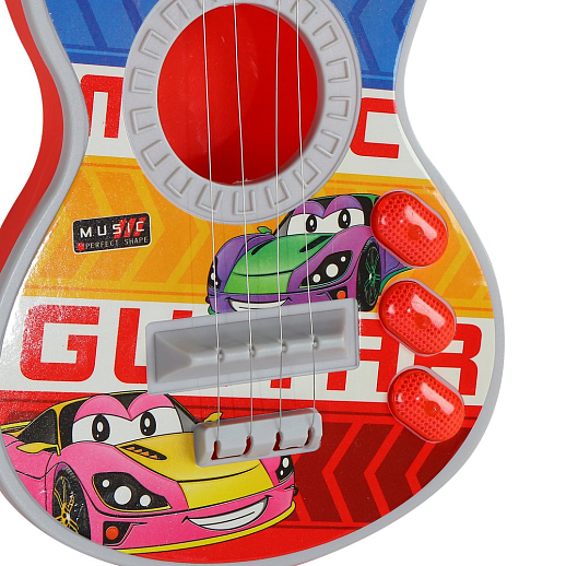 Гитара детская на батарейках (2 шт. АА не входят в компл) световые, звуковые эффекты, в сумке 56,5*19*4 см в Джамбо Тойз #4