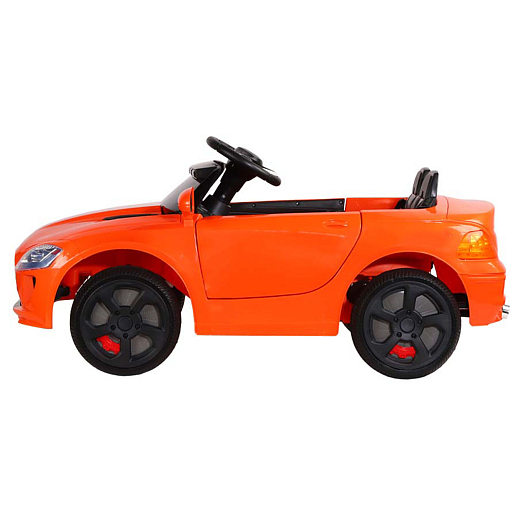 Машинка на аккумуляторе, 6V4AH*2, Р/У, колеса EVA (мягкие колеса), свет, звук, мр3, открыв. двери, 106*56*50см, до 35 кг. Цвет - оранжевый в Джамбо Тойз #5
