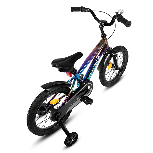 Велосипед двухколесный CITYRIDE, модель CR-B2-07J, колёса 16" рама сталь, обода сталь, цвет анодировка-чёрный в Джамбо Тойз #3