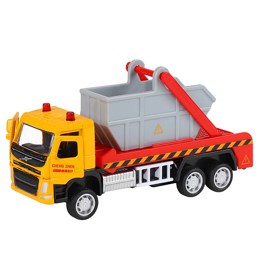 ТМ "Автопанорама" Машинка металлическая 1:72 VOLVO FM "Мусоровоз", желтый, откр. двери, инерция, в/к 17,5*13*6,5 см в Джамбо Тойз #3