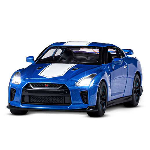 ТМ "Автопанорама" Машинка металлическая 1:32 Nissan GT-R (R35), синий, откр. двери, свет, звук, инерция в/к 18*13,5*9 см в Джамбо Тойз #5