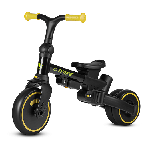 Детский трехколесный велосипед "CITYRIDE". Рама алюминий, может трансформироваться, подножки, колеса 8/7 EVA, капюшон, род. ручка,  персиковый в Джамбо Тойз #5