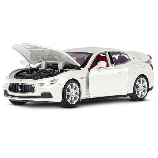 ТМ "Автопанорама" Машинка металл.1:32 Maserati Ghilbi, белый, откр. двери, капот и капот, свет, звук, инерция в/к 18*9*13,5 см в Джамбо Тойз #7