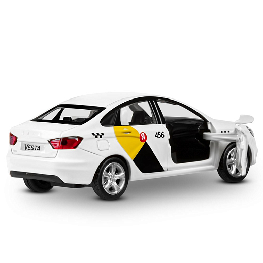 Яндекс Go Машинка металлическая 1:43 Lada Vesta, белый, инерция, откр. двери, 17,5*12,5*6,5 см в Джамбо Тойз #6