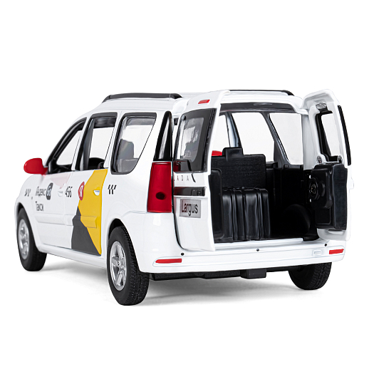 Машинка металлическая Яндекс GO, инерционная, коллекционная модель 1:24 LADA LARGUS, цвет белый, открываются 4 двери, капот, багажник, свет, звук, в/к 24,5*12,5*10,5 см в Джамбо Тойз #9