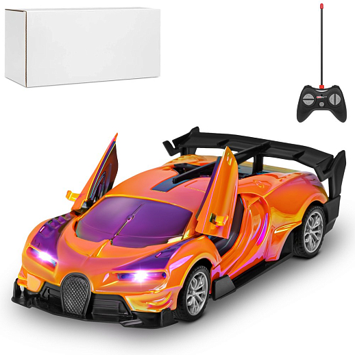 Р/У машинка 1:24,5 каналов,двери откр. с пульта,свет,цвет оранжевый бензин,в/к в/к 30,3х7,7х12см в Джамбо Тойз