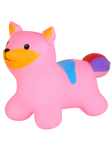 Животное-прыгун "Лисёнок", 1400г, ПВХ, цвет розовый, 41*36*46 см в Джамбо Тойз