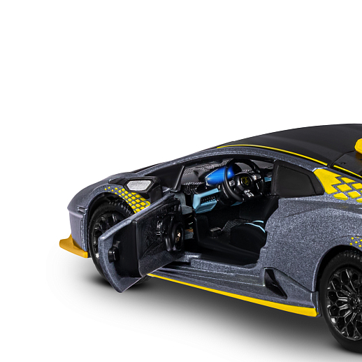 ТМ "Автопанорама" Машинка металлическая, 1:32 Lamborghini STO, серый глянец, откр. двери и багажник, свет, звук, инерция, в/к 17,5*12,5*6,5 см в Джамбо Тойз #16
