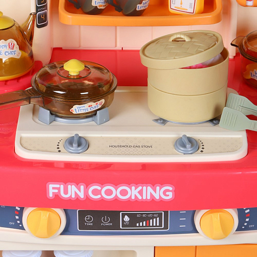 Игровой набор "Кухня", кран с водой, плита с паром, свет, звук, цвет красный, в/к 78х13х57 см в Джамбо Тойз #6
