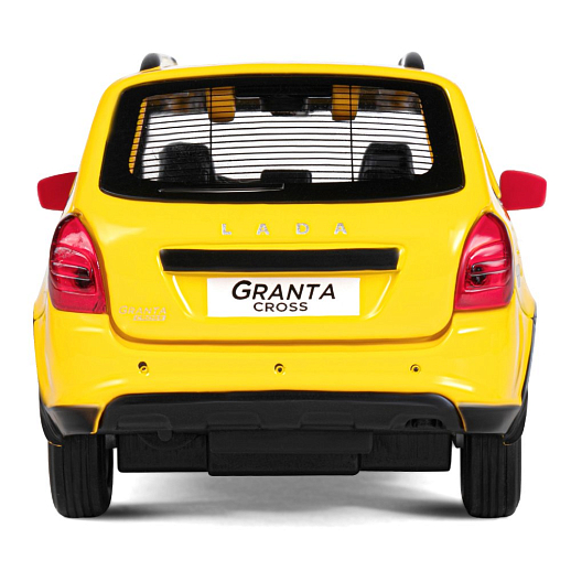 Машинка металлическая Яндекс Go, инерционная, коллекционная модель 1:24 LADA GRANTA CROSS, цвет желтый, открываются 4 двери, капот, багажник, свет, звук, в/к 24,5*12,5*10,5 см в Джамбо Тойз #9