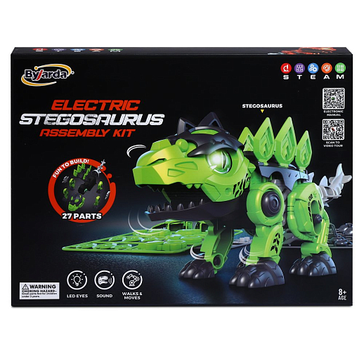DIY динозавр, сборная модель, на бат., 31 деталь в компл., бионические движения, ходит, двигает головой и хвостом, световые/звуковые эффекты, try me функция, в/к 38*6,5*29см в Джамбо Тойз #4