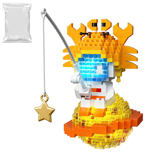 Конструктор "Рак" 544 дет., с удочкой, светом, розовый,  в/п в Джамбо Тойз