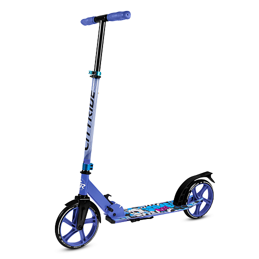2хкол. самокат CITYRIDE 200, сталь 100%, грипсы 135мм TPR, колеса PU 200/200 мм. Синий в Джамбо Тойз #3