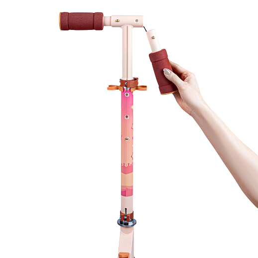 Двухкол. самокат CITYRIDE, ал. 50/50% , t-bar алюм, дека сталь, грипсы 95мм TPR, колеса PVC 120/120 мм, бежевый с принтом в Джамбо Тойз #9