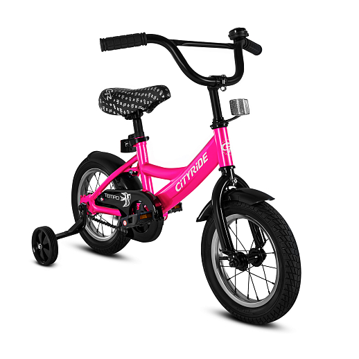Детский велосипед "City-Ride Tempo" -рама сталь, диски сталь 12", покрышки 2,125, задние ножные тормоза, без переднего тормоза, звоночек, крылья пластик, страховочные колеса в Джамбо Тойз #3