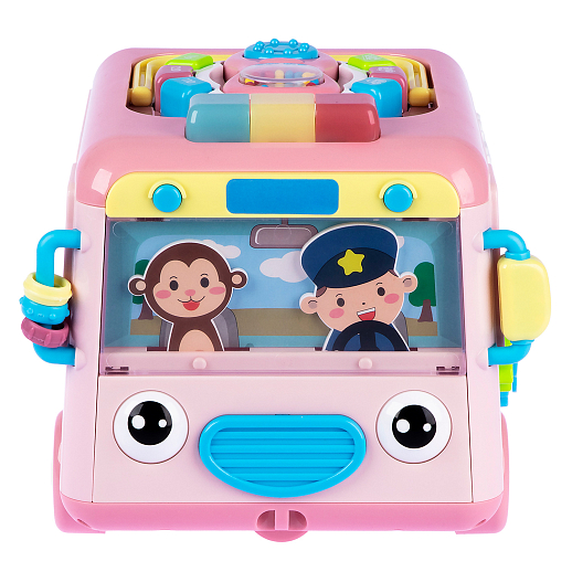 ТМ "Smart Baby" Развивающая игрушка "Автобус" цвет розовый, Шаинский, 57 звуков, стихов, мелодий, песен. Сказки и загадки. Свет, звук, регулирующаяся громкость, в/к 31х22,5х23,5 см в Джамбо Тойз #14