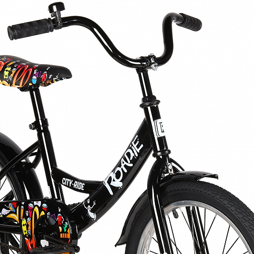 Детский велосипед City-Ride  Roadie , рама сталь , диск 18 сталь , крылья сталь, страх.колеса,  цвет Черный в Джамбо Тойз #3