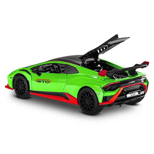Игрушка для детей: Машинка металлическая, 1:24 Lamborghini, зеленый, свет, звук, свободный ход колес, артикул JB1251760 в Джамбо Тойз #14