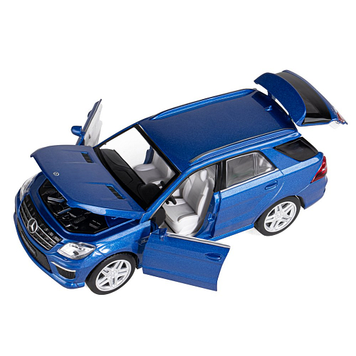 ТМ "Автопанорама" Машинка металлическая 1:32 Mercedes-Benz ML63 AMG, синий, свет, звук, откр. двери, капот и багажник, инерция, в/к 17,5*13,5*9 см в Джамбо Тойз #11