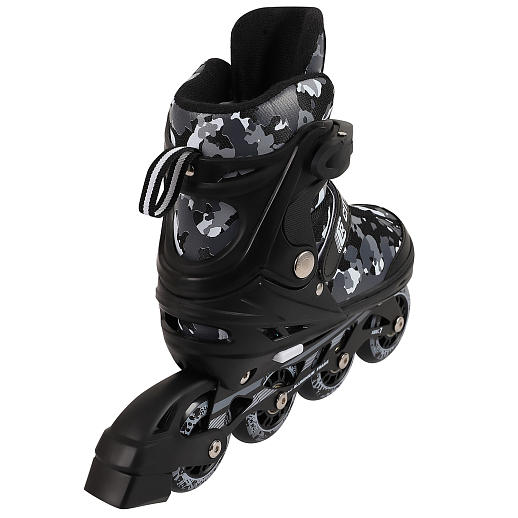 "CITY-RIDE" Роликовые коньки, PU колеса, все колеса светящиеся, подшипники ABEC 7,диаметр колес 64 мм,цвет серо-белый камуфляжный, в/к 5сл в Джамбо Тойз #5