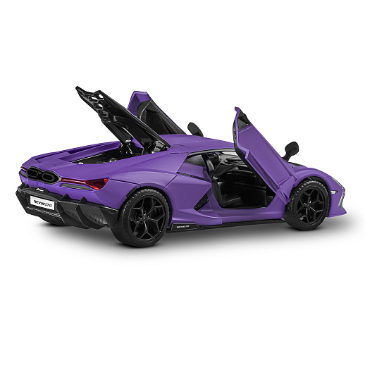 Игрушка для детей: Машинка металлическая, 1:24 Lamborghini, цвет фиолетовый, свет, звук, свободный ход колес, артикул JB1251761 в Джамбо Тойз #14