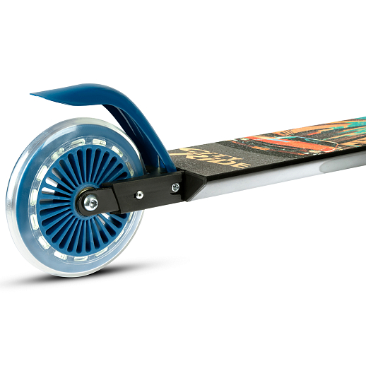 2хкол. самокат CITYRIDE HW 120MM, 100% сталь, мягкие грипсы 95мм, колеса PVC 120/120 мм, черный - синий в Джамбо Тойз #11