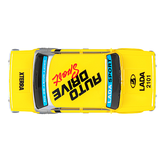 AUTODRIVE Р/У Машина для дрифта LADA 2101,М1:24,2.4GHz,4WD,свет фар,4 доп.колеса,конусы,с аккум.,цв. желтый/серебро/черн.,в/к 20,5*13*13см в Джамбо Тойз #9