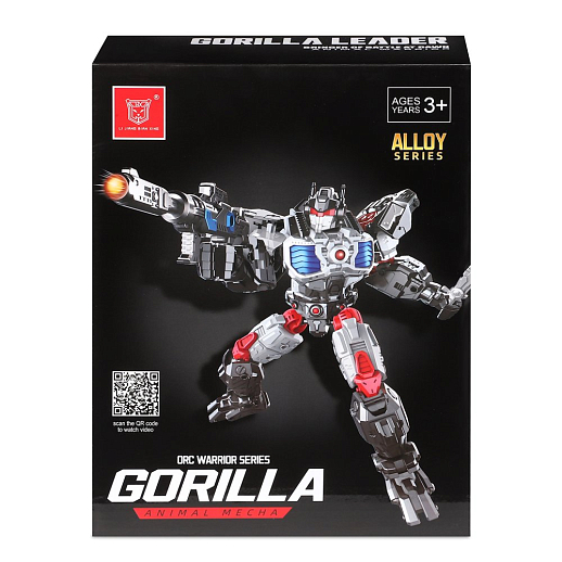 Робот-трансформер с оружием, трансформация в гориллу, цвет темно-серебристый, в/к 20*9*26см в Джамбо Тойз #14