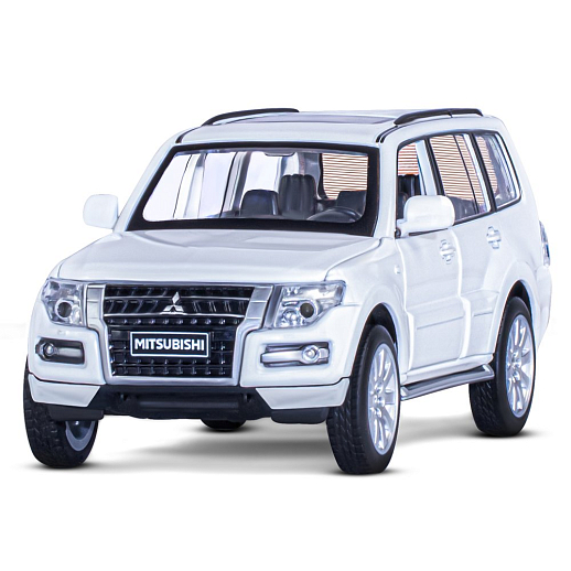 ТМ "Автопанорама" Машинка металлическая 1:33 Mitsubishi Pajero 4WD Turbo, белый, откр. двери, капот и багажник, свет, звук, инерция, в/к 17,5*13,5*9 см в Джамбо Тойз #4