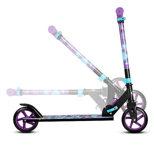 Самокат из 100% стали с полиуретановым колесом диаметром 145 мм, подшипником ABEC-7 грипсы TPR Размер изделия: 76 * 32 * 96 см Упаковка: 1 шт / коробка, 23*12*68.5 см размер деки:: 51X12 см, черный в Джамбо Тойз #13