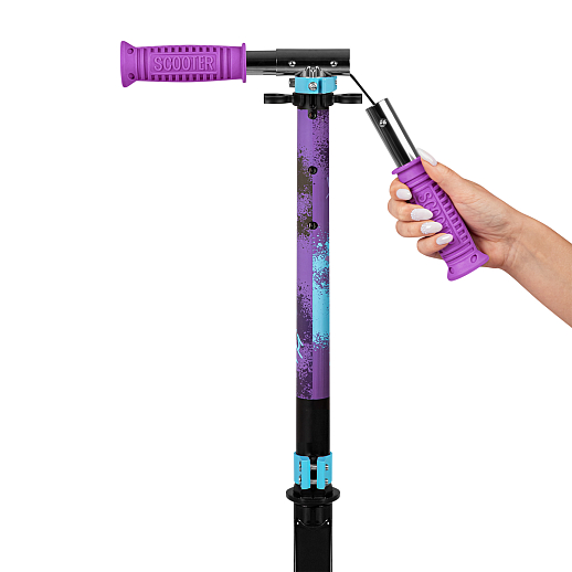 Самокат из 100% стали с полиуретановым колесом диаметром 145 мм, подшипником ABEC-7 грипсы TPR Размер изделия: 76 * 32 * 96 см Упаковка: 1 шт / коробка, 23*12*68.5 см размер деки:: 51X12 см, черный в Джамбо Тойз #8