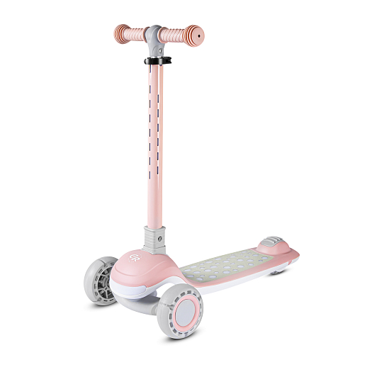 Трехколесный самокат CITYRIDE, cкладной,со светом на деке,  колеса PU со светом 120*45 мм и 90*46 мм в Джамбо Тойз