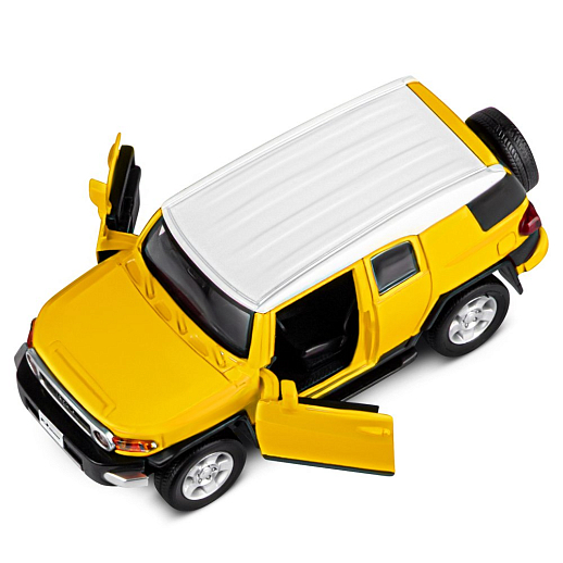 ТМ "Автопанорама" Машинка металлическая 1:32  Toyota FJ Cruiser, желтый, свет, звук, откр. двери, инерция, в/к 17,5*13,5*9 см в Джамбо Тойз #13