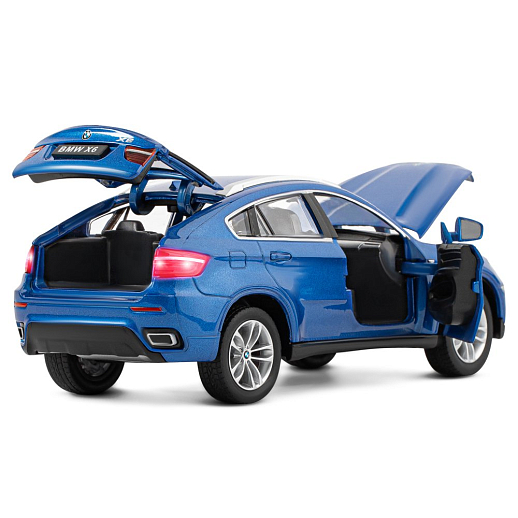 ТМ "Автопанорама" Машинка металлическая 1:26 BMW X6, синий, откр. двери, капот и багажник, свет, звук, свободный ход колес, в/к 24,5*12,5*10,5 см в Джамбо Тойз #16