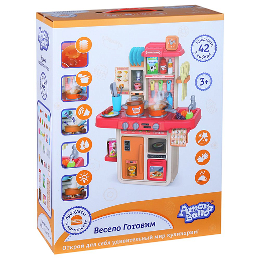 Игровой набор Amore Bello "Кухня" с паром, кран с водой, свет, звук, продукты меняют цвет, в комплекте 42 предмета, в/к  48х15х36 см в Джамбо Тойз #2