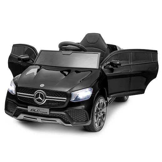 Электромобиль Mercedes Benz GLC Coupe на аккум.,12V/4.5AH*1, 380*2, Р/У 2.4GHz, свет, звук, сиденье эко-кожа, колеса EVA, откр.двери,MP3, плавн.старт, в/к 108*56,5*36,5. Цвет - черный глянец. в Джамбо Тойз #9