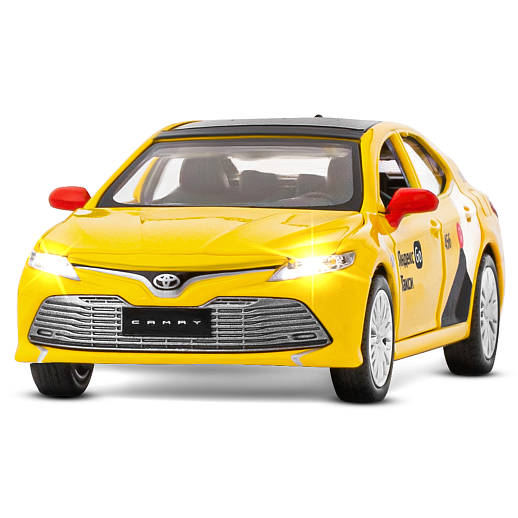 Яндекс Go машинка металлическая, 1:34 Toyota Camry, цвет желтый, инерция, свет, откр. двери, в/к 17,5*13,5*9 см в Джамбо Тойз #4